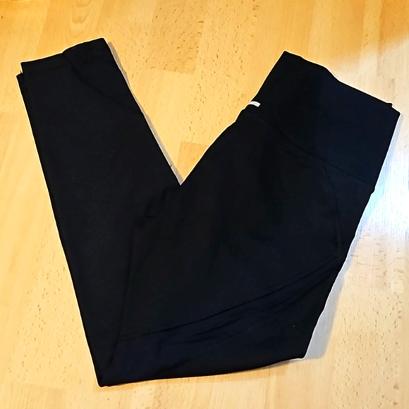 AERIE black leggings mid rise stretch pull on preppy classic size medium - Picture 2 of 9